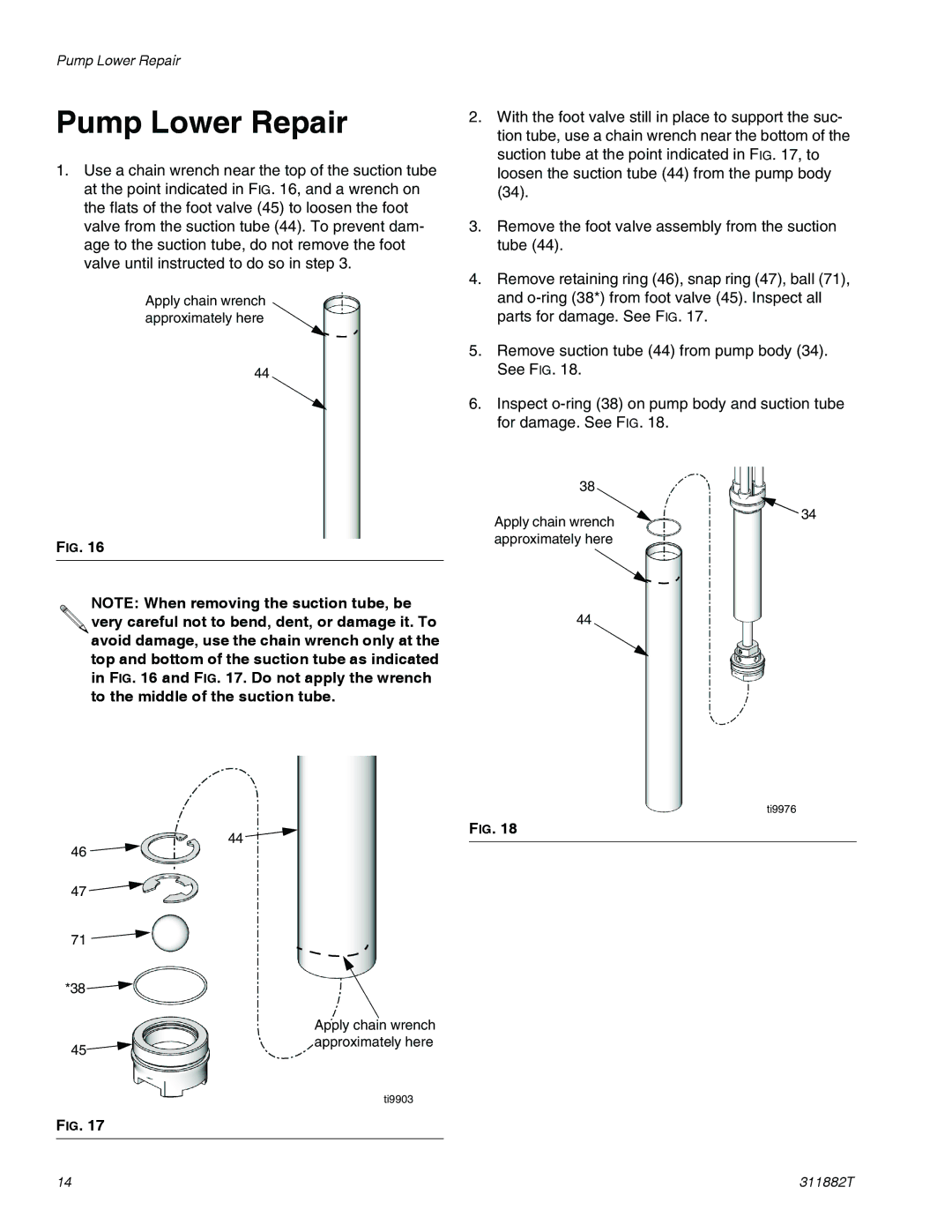 Graco 295616 important safety instructions Pump Lower Repair 