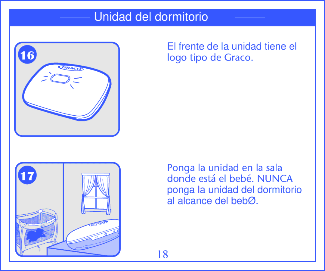 Graco 2M13 quick start Unidad del dormitorio 