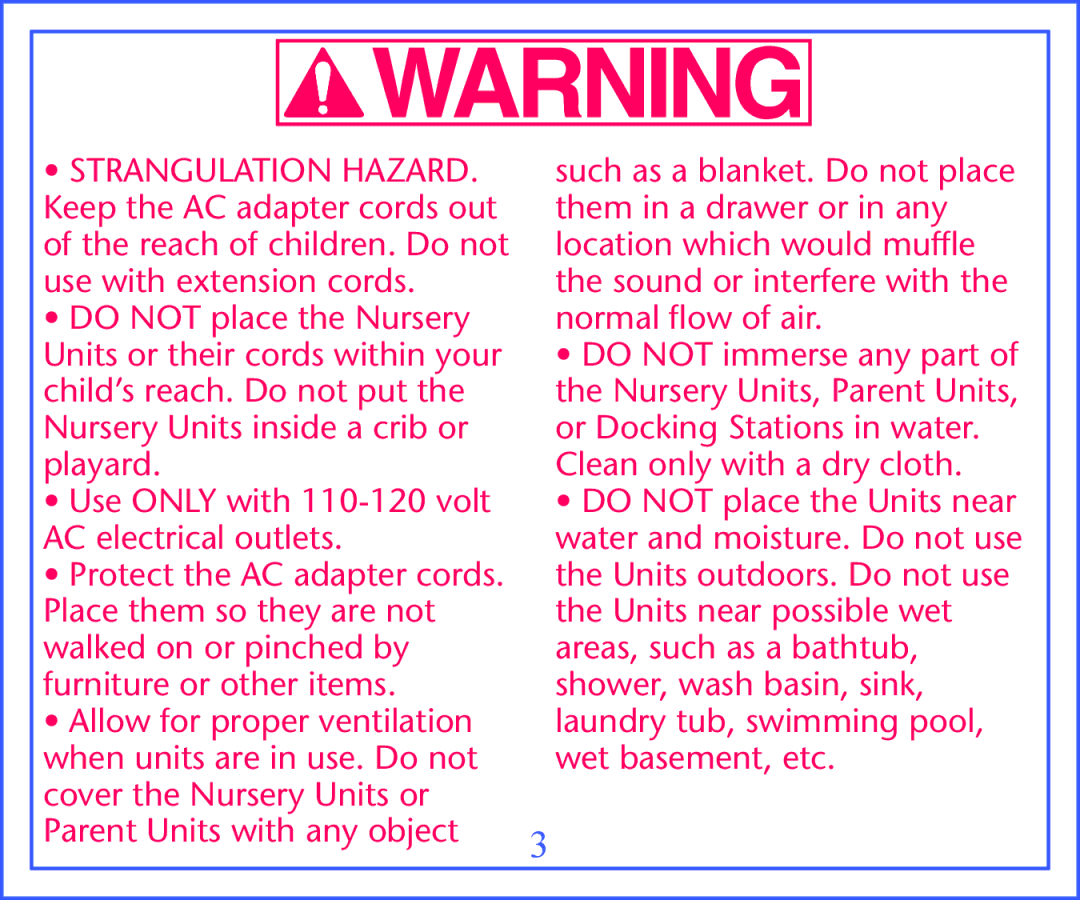 Graco 2M13 quick start Strangulation Hazard 