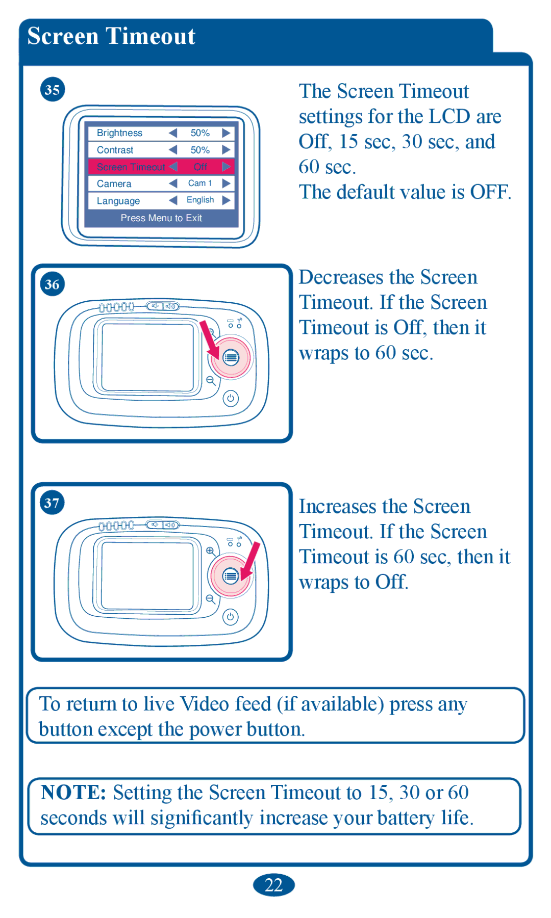 Graco 2V00 manual Screen Timeout, ZudsvWrVhf, ZUDSVWR2II, ExwwrqHfhswWkhSrzhuExwwrq 