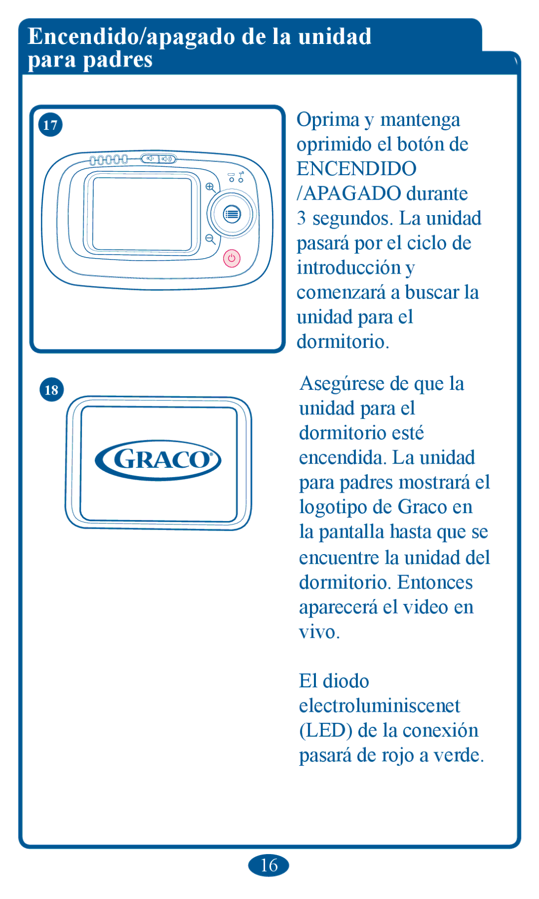 Graco 2V00 Encendido/DpDJDdo de lD unidDd pDrD pDdreV, 2SULPD\PDQWHQJD, XqlgdgSdudHo Gruplwrulr, Ylyr Glrgr 