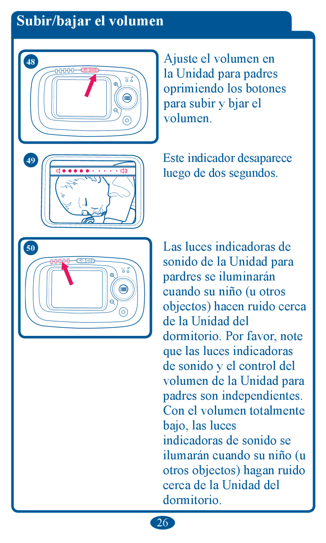 Graco 2V00 manual Subir/bDjDr el volumen 