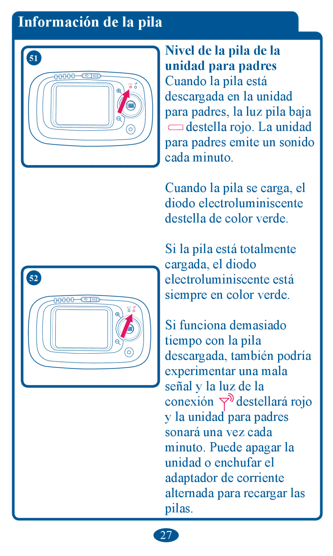 Graco 2V00 manual InformDción de lD pilD, FdgdPlqxwr, Slodv, FdujdgdHoGlrgr, WlhpsrFrqOdSlod 