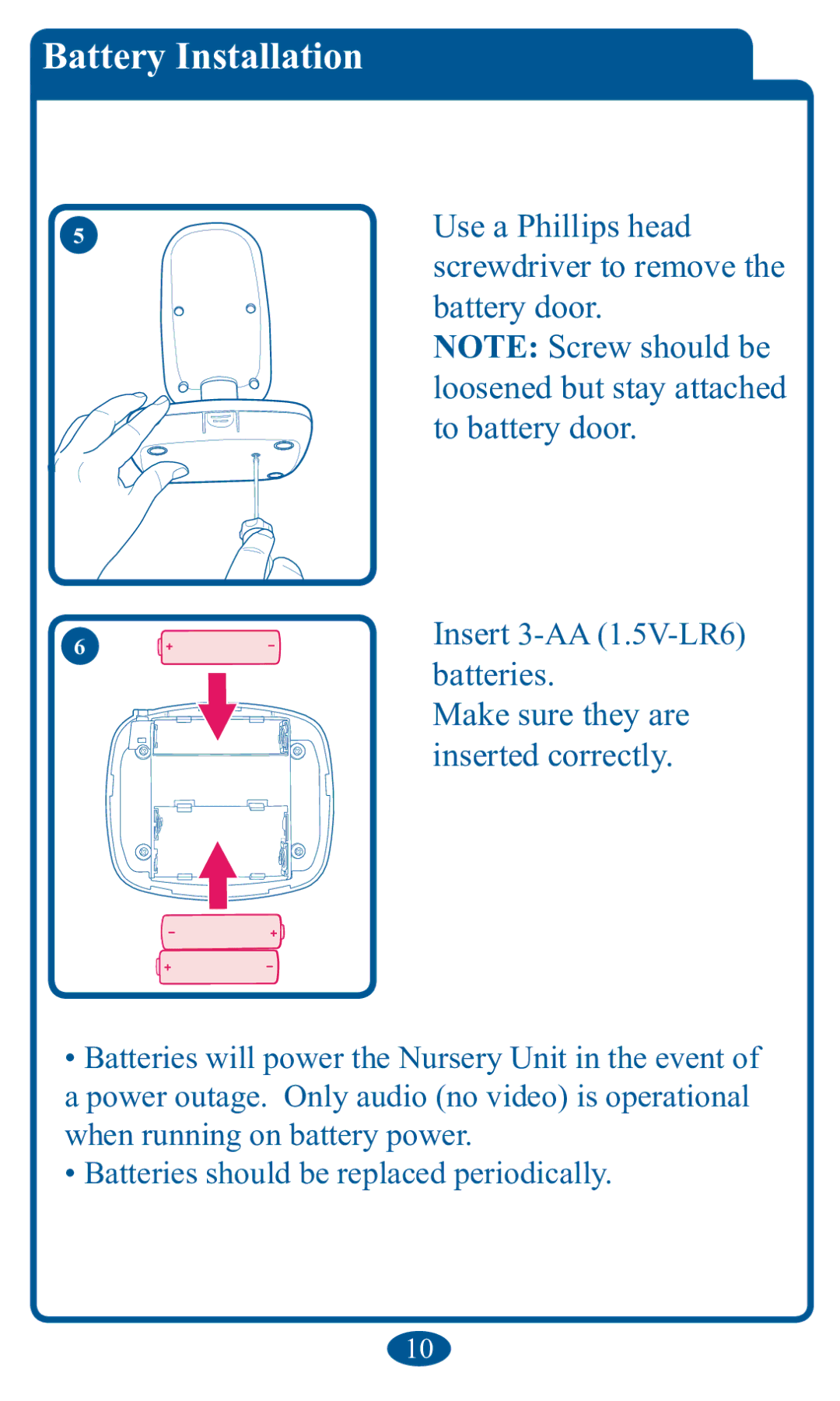 Graco 2V00 manual BDttery InVtDllDtion, 8VHD3KLOOLSVKHDG, LqvhuwhgFruuhfwo\, ZkhqUxqqlqjRqEdwwhu\Srzhu 