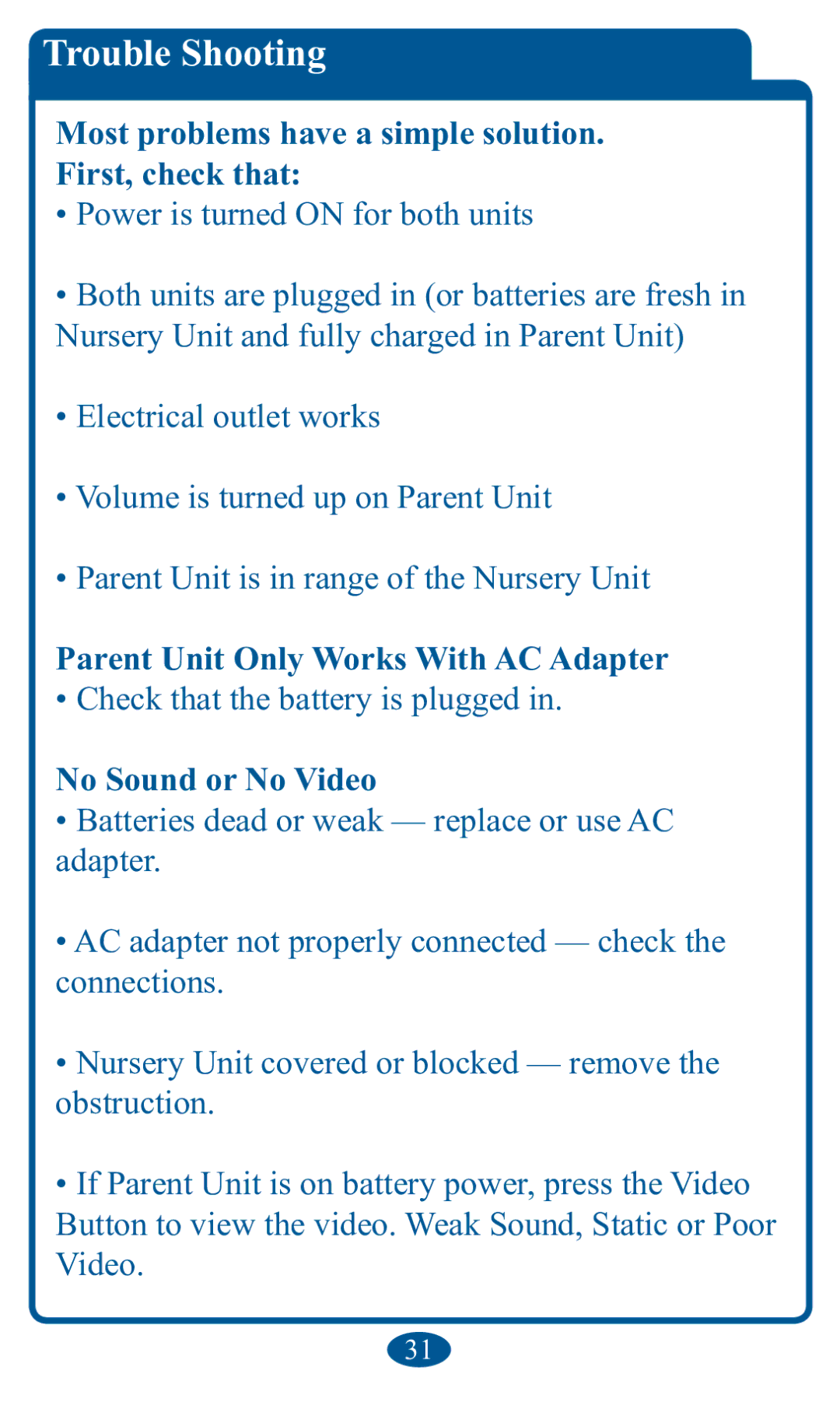 Graco 2V00 manual Trouble ShootinJ 