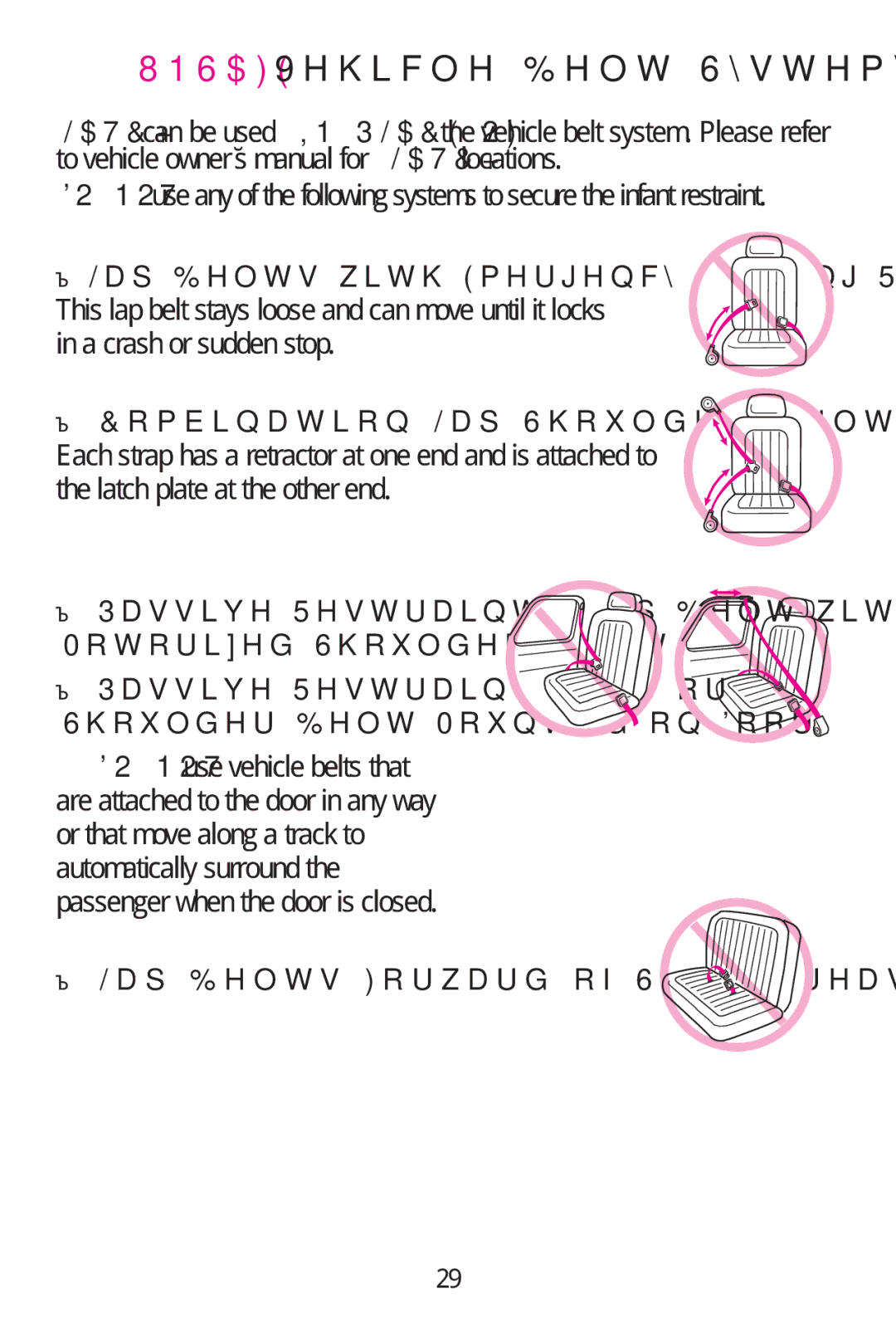 Graco 1778253, 30 manual 816$9HKLFOH%HOW6\VWHPV,  /DS%HOWVRUZDUGRI6HDW&UHDVH, Dxwrpdwlfdoo\VxuurxqgWkh 