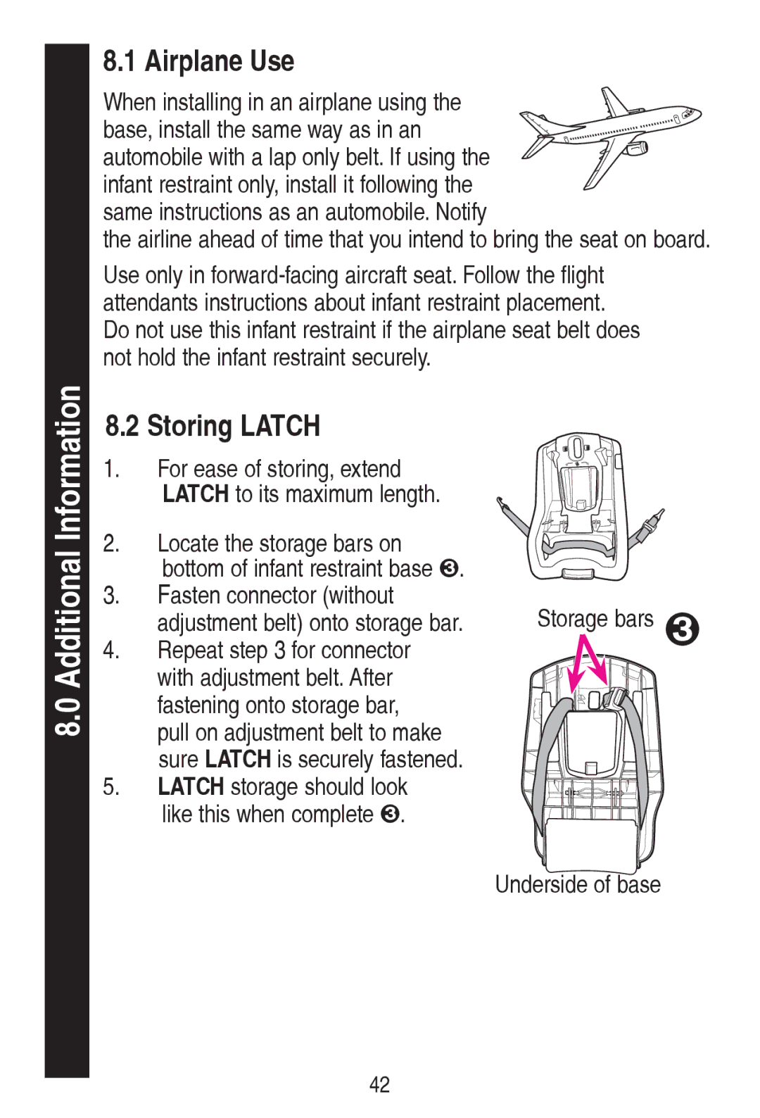 Graco 30, 1778253 manual $LUSODQH8VH, 6WRULQJ/$7&+, QrwKrogWkhLqidqwUhvwudlqwVhfxuho\, 8QGHUVLGHRIEDVH 