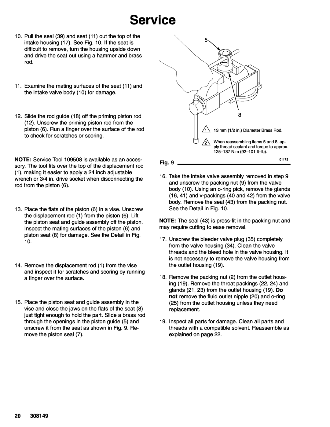 Graco 308149P important safety instructions Service 