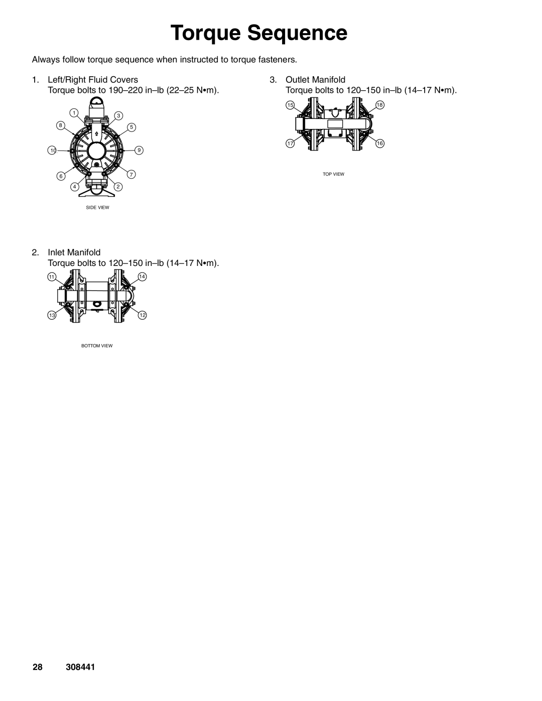 Graco 308441ZAD important safety instructions Torque Sequence 