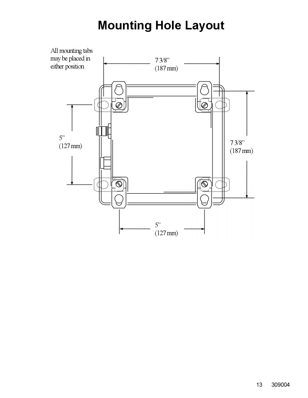 Graco 309004C important safety instructions Mounting Hole Layout 