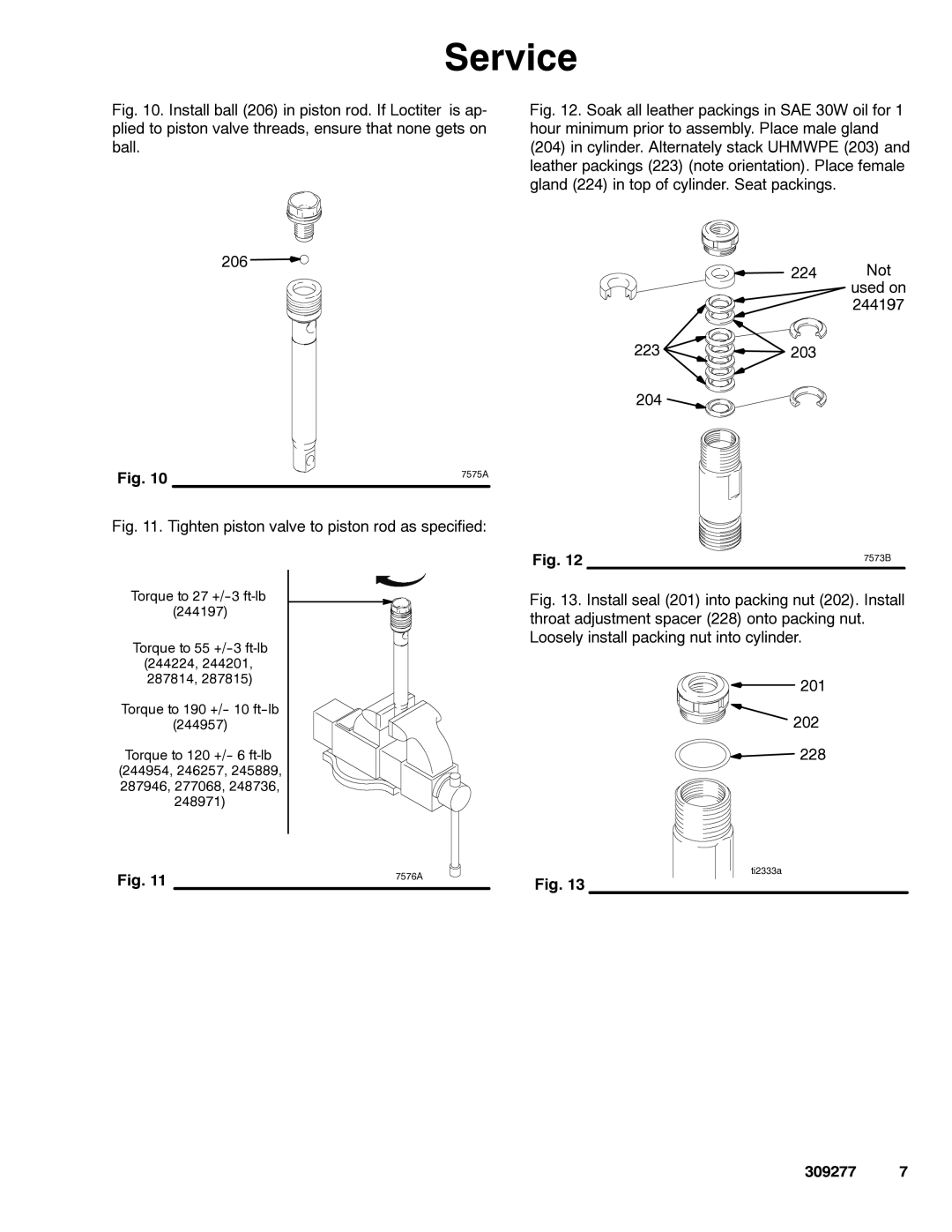 Graco 309277ZAC important safety instructions Tighten piston valve to piston rod as specified 