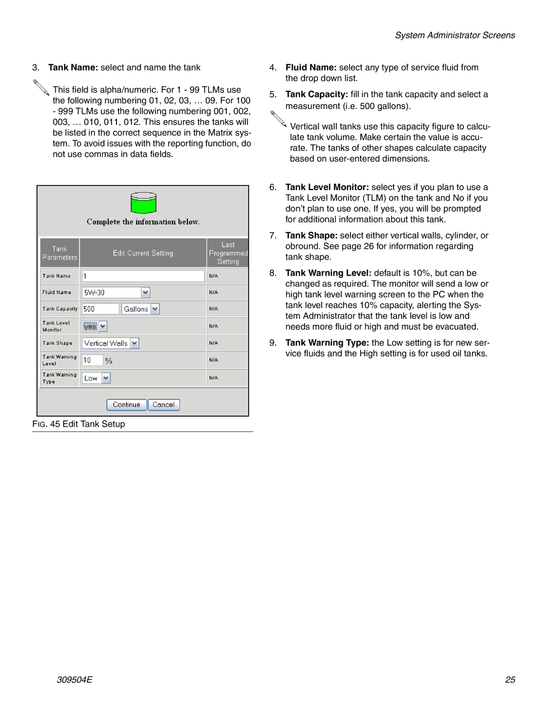 Graco 309504E instruction manual Edit Tank Setup 