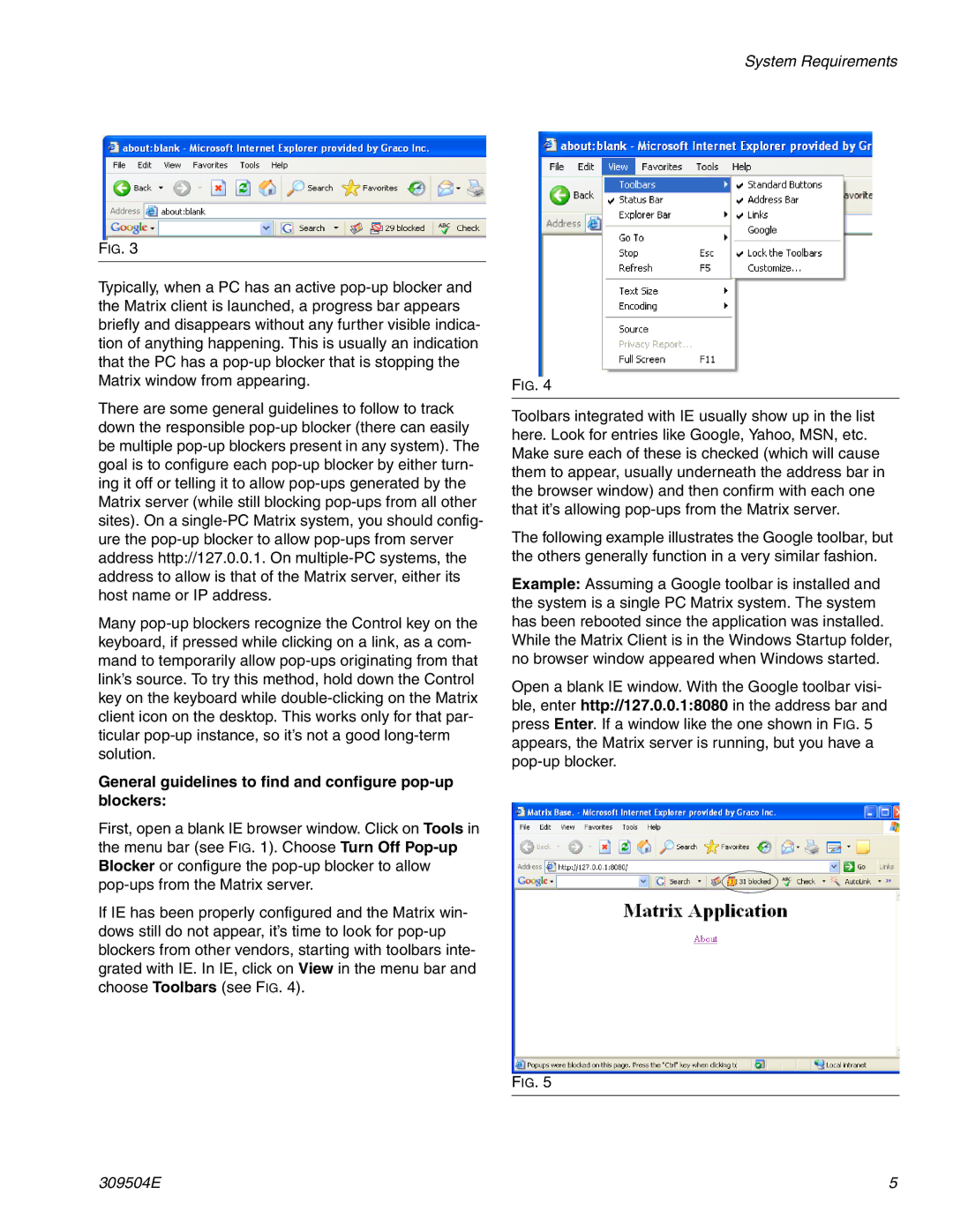 Graco 309504E instruction manual General guidelines to find and configure pop-up blockers 