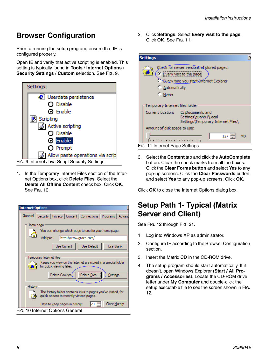 Graco 309504E instruction manual Browser Configuration, Setup Path 1- Typical Matrix Server and Client 