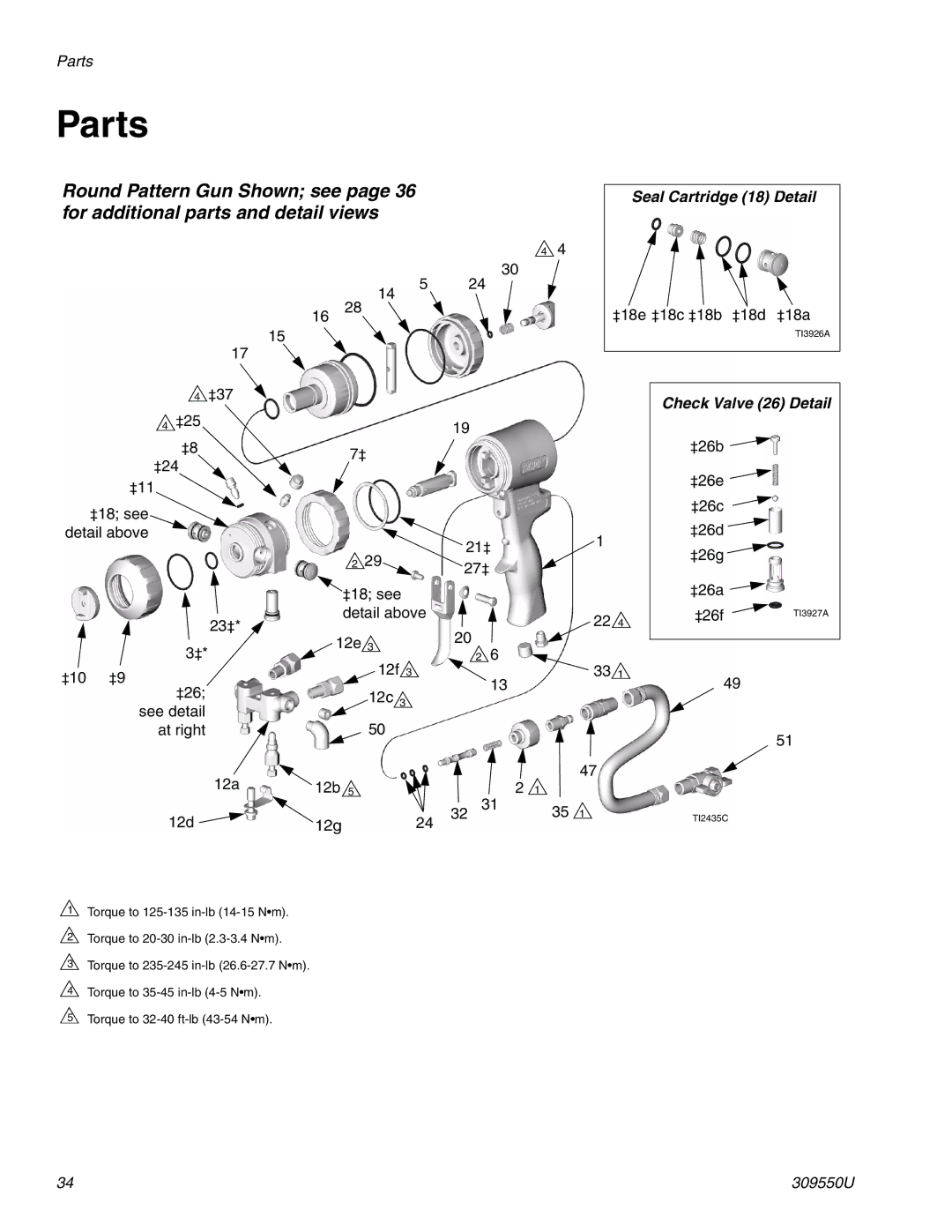 Graco 309550U important safety instructions Parts, Check Valve 26 Detail 