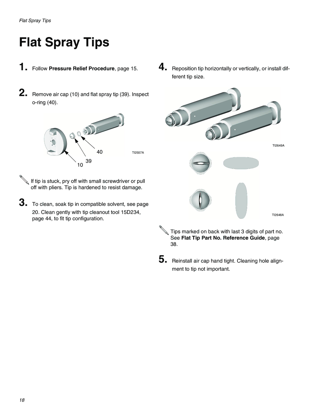 Graco 309550ZAE important safety instructions Flat Spray Tips 