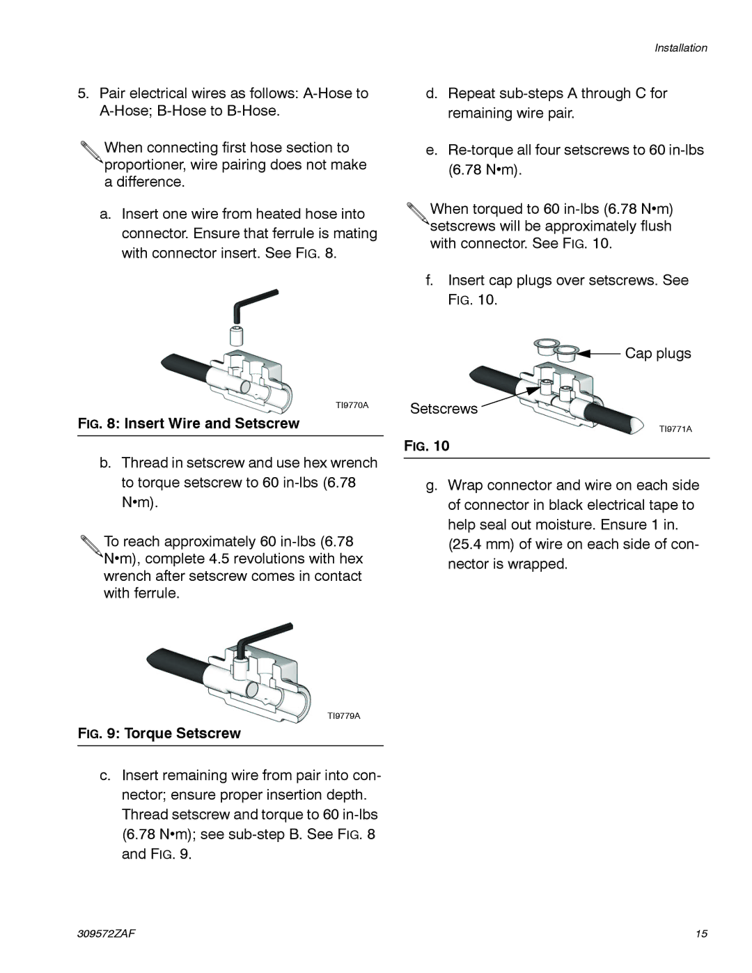 Graco 309572ZAF important safety instructions Insert Wire and Setscrew 