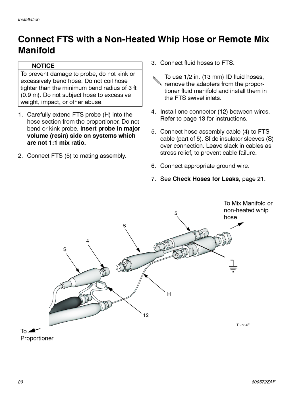 Graco 309572ZAF important safety instructions Proportioner To Mix Manifold or non-heated whip hose 