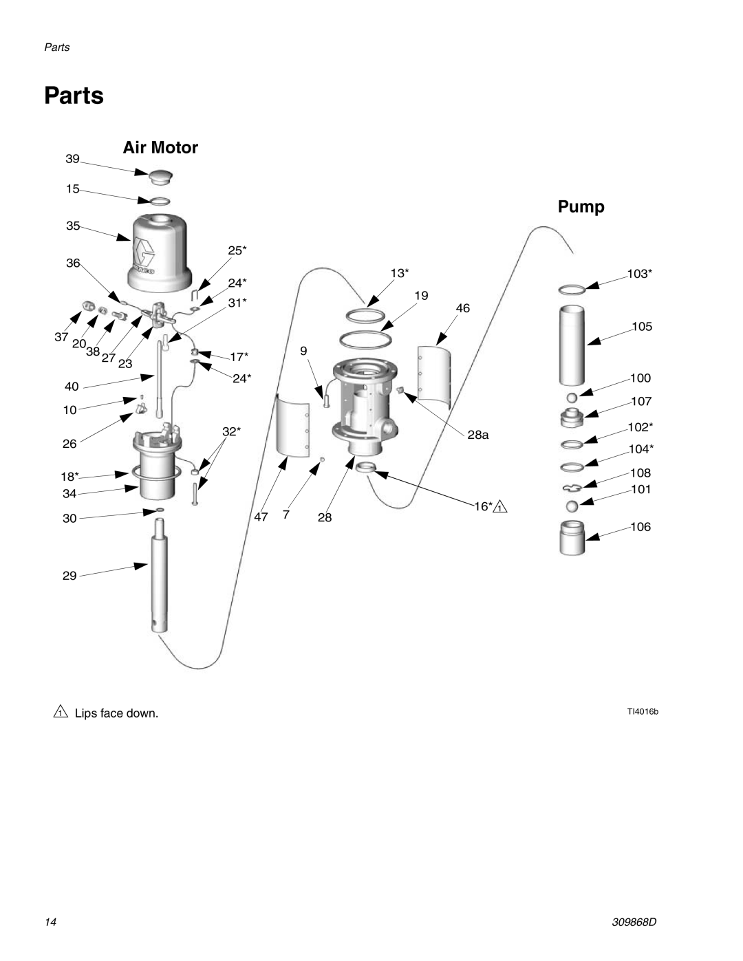 Graco 309868D important safety instructions Parts 