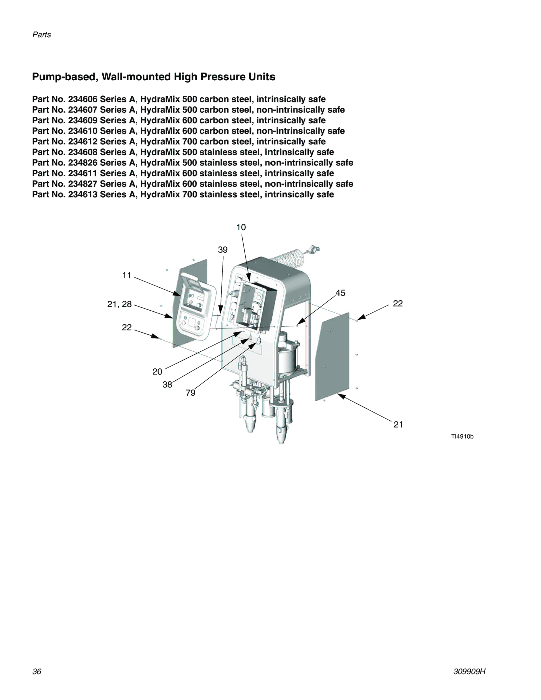 Graco 309909H important safety instructions Pump-based, Wall-mounted High Pressure Units 