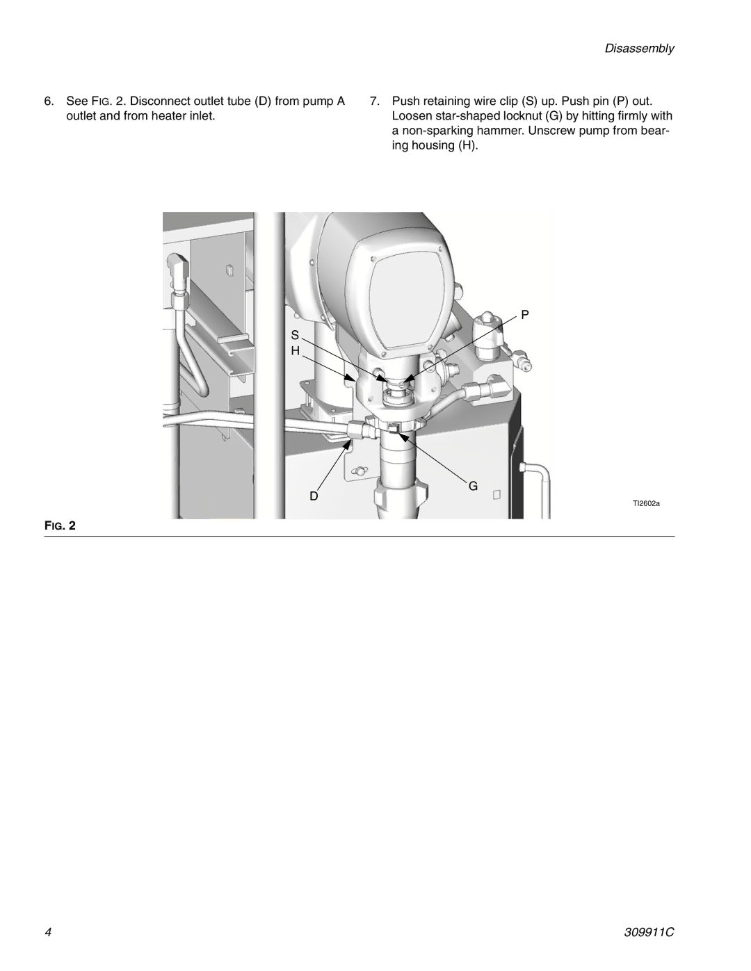 Graco 309911C manual Disassembly 