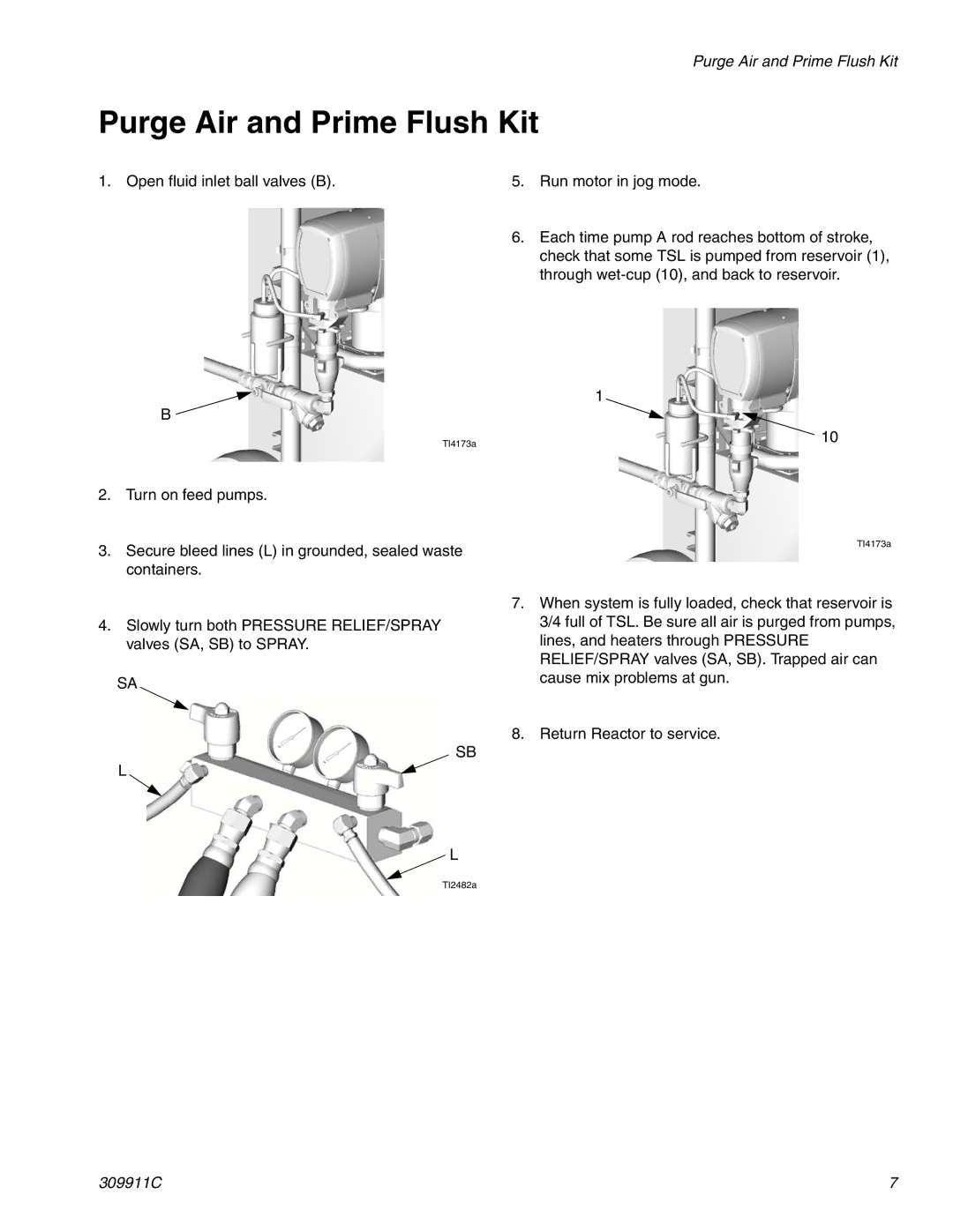 Graco 309911C manual Purge Air and Prime Flush Kit 