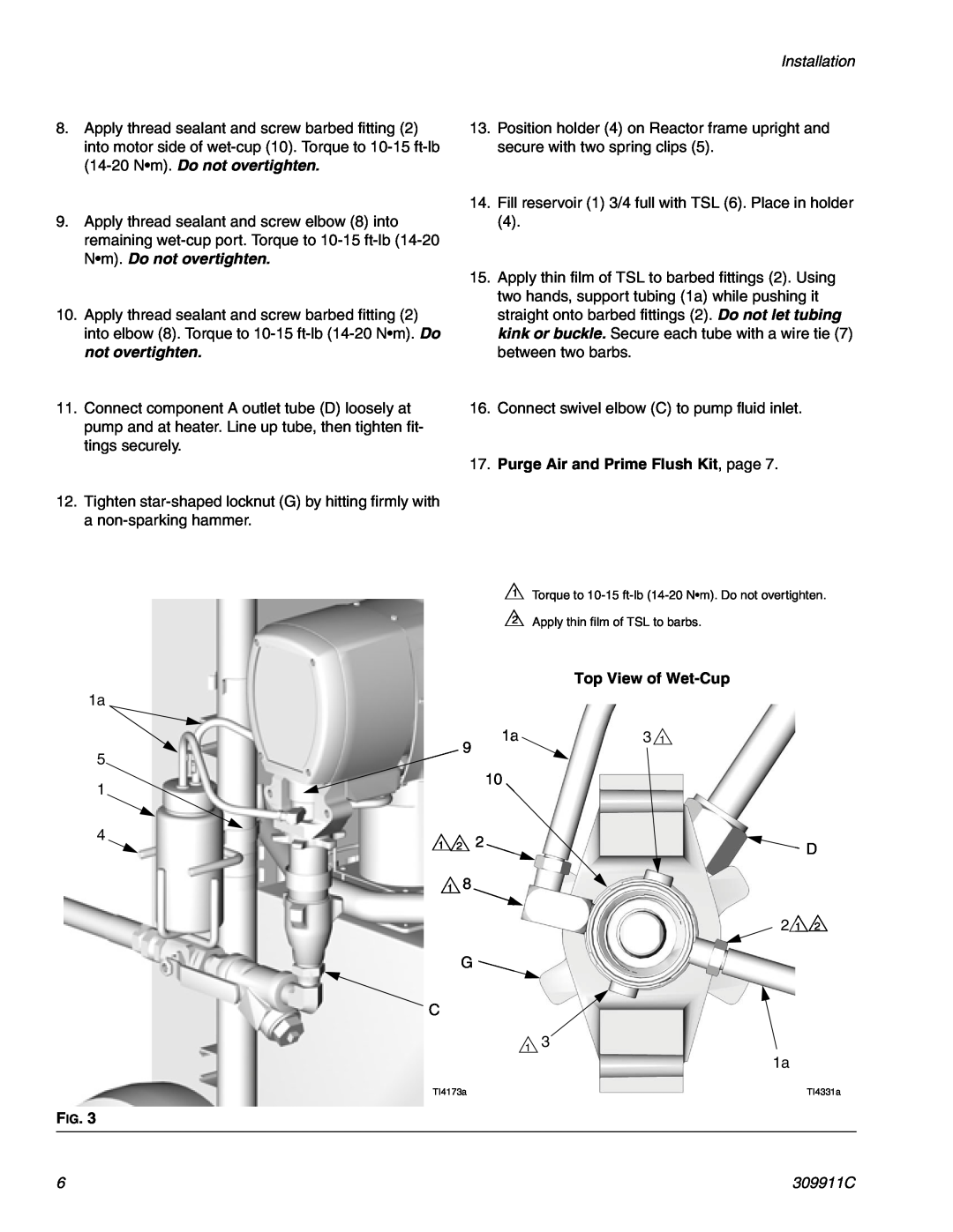 Graco 309911C manual Installation, Purge Air and Prime Flush Kit, page 