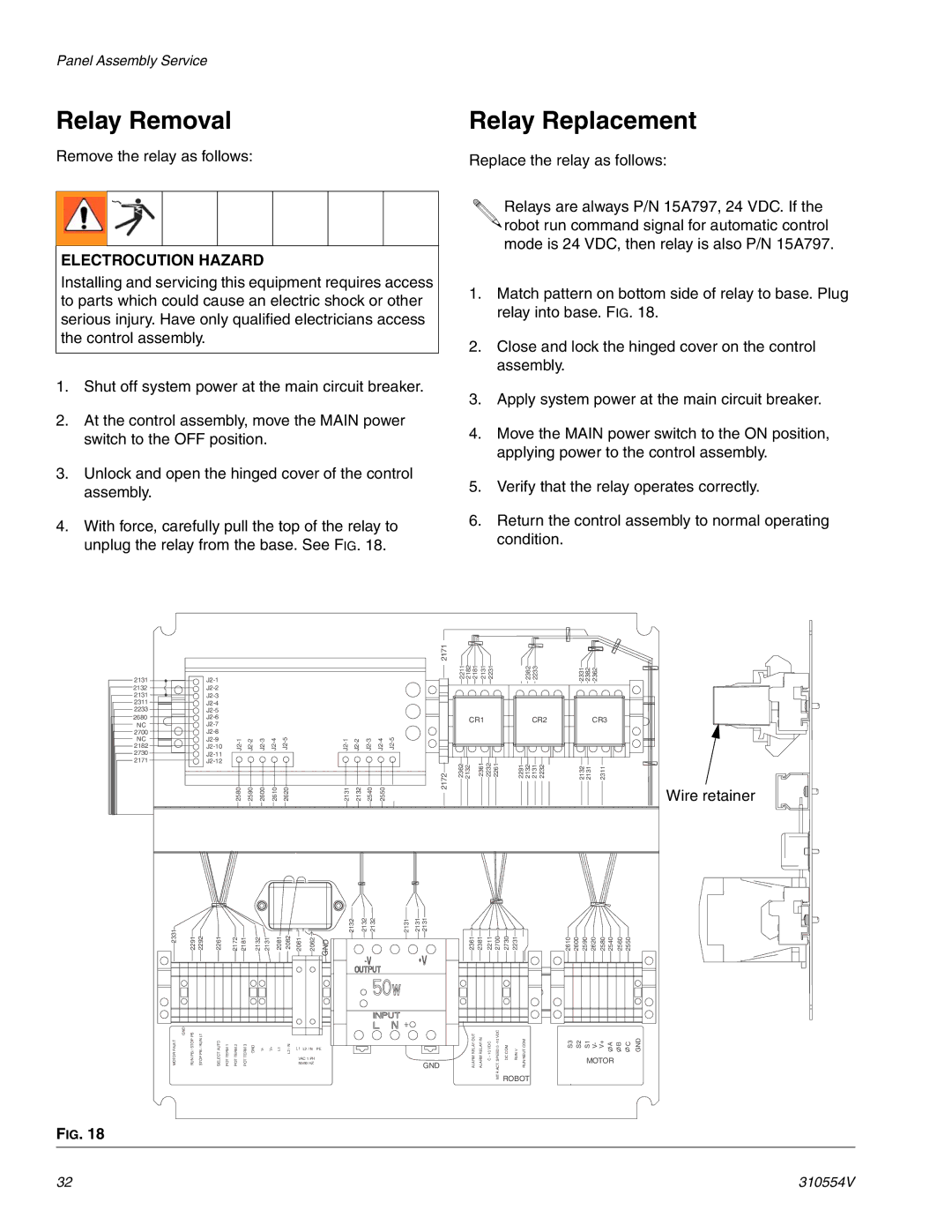 Graco 310554V important safety instructions Relay Removal Relay Replacement,       