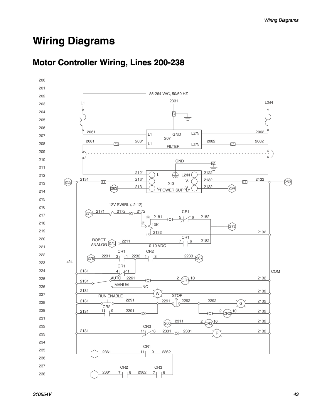Graco 310554V important safety instructions Wiring Diagrams, Motor Controller Wiring, Lines 
