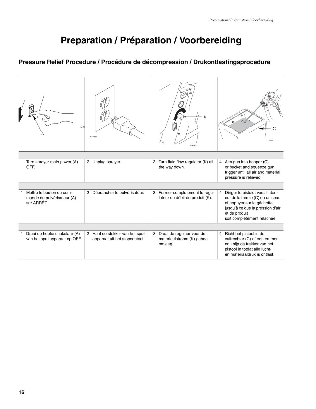 Graco 310624F manual Preparation / Préparation / Voorbereiding 