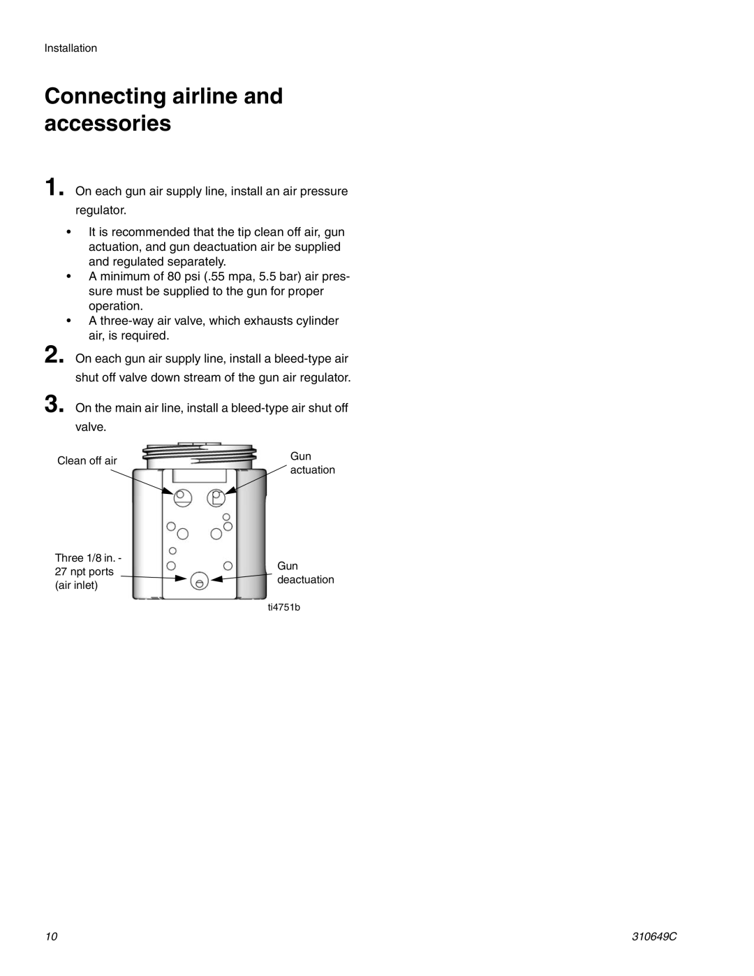 Graco 310649C important safety instructions Connecting airline and accessories 