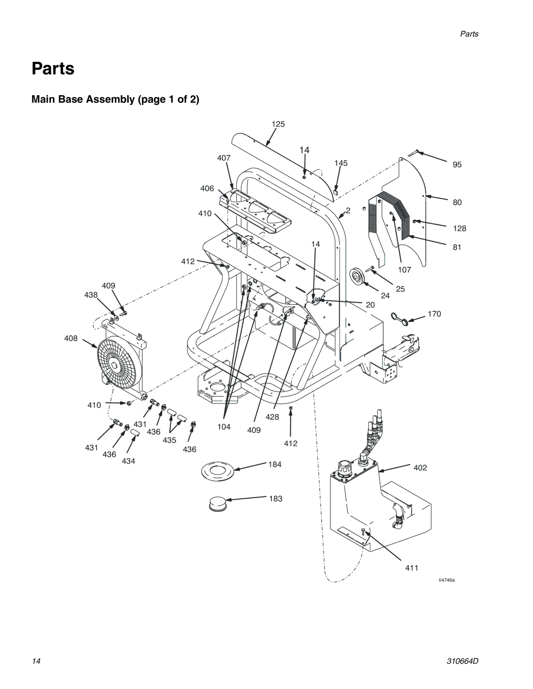 Graco 310664D operation manual Main Base Assembly page 1 