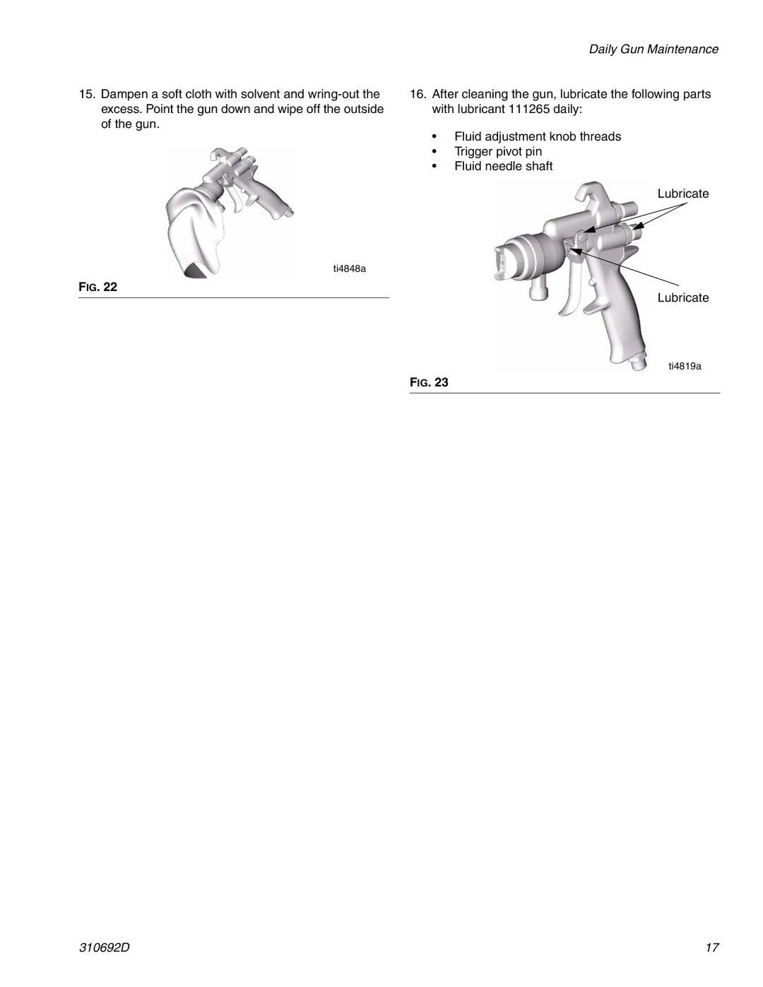 Graco 310692D important safety instructions Ti4848a 