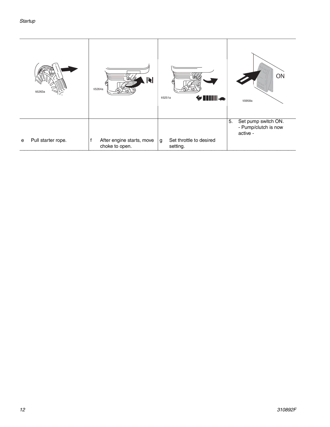 Graco 310829F manual Choke to open Setting 