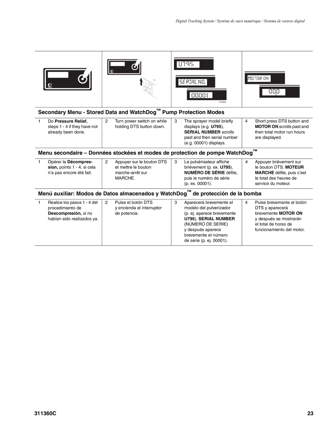 Graco 311360C important safety instructions Descompresión, si no 