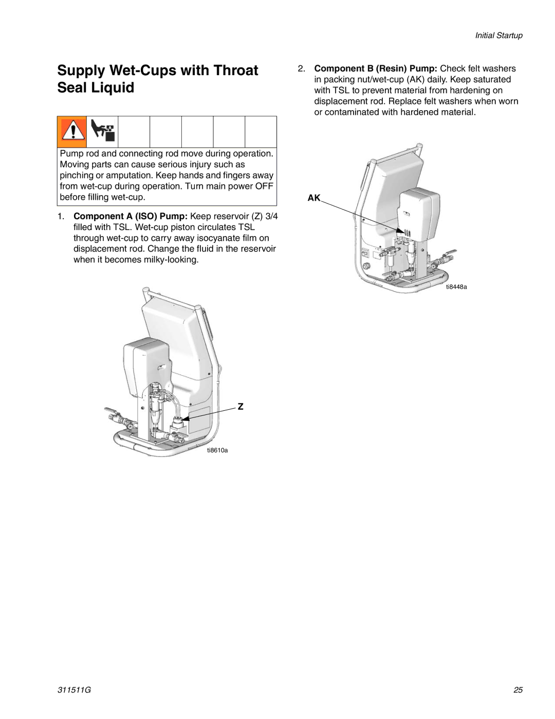 Graco 311511G important safety instructions Supply Wet-Cups with Throat Seal Liquid 