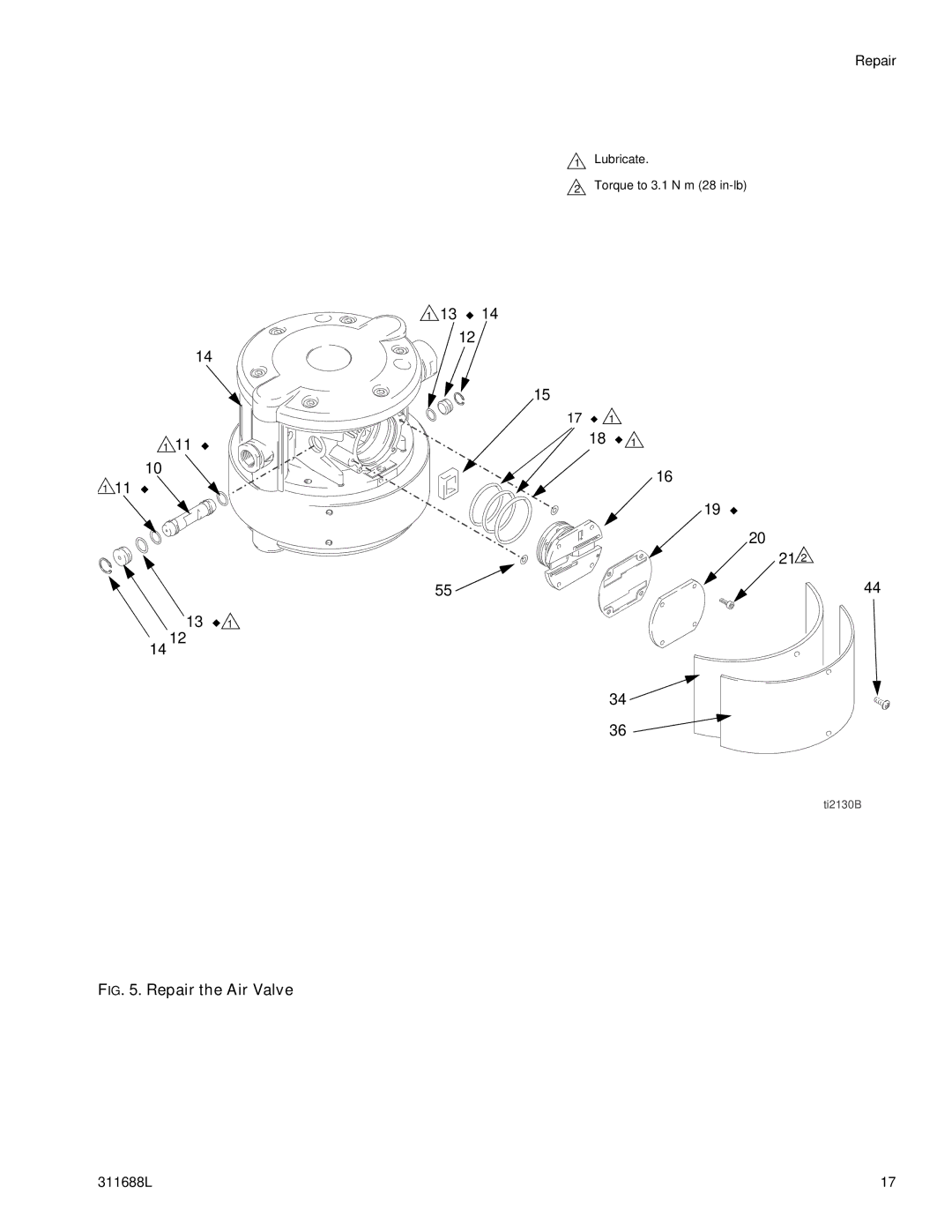 Graco 311688L important safety instructions Repair the Air Valve 