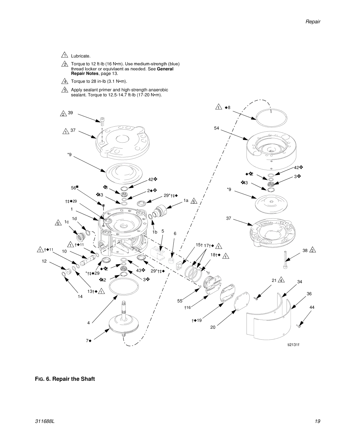 Graco 311688L important safety instructions Repair the Shaft 