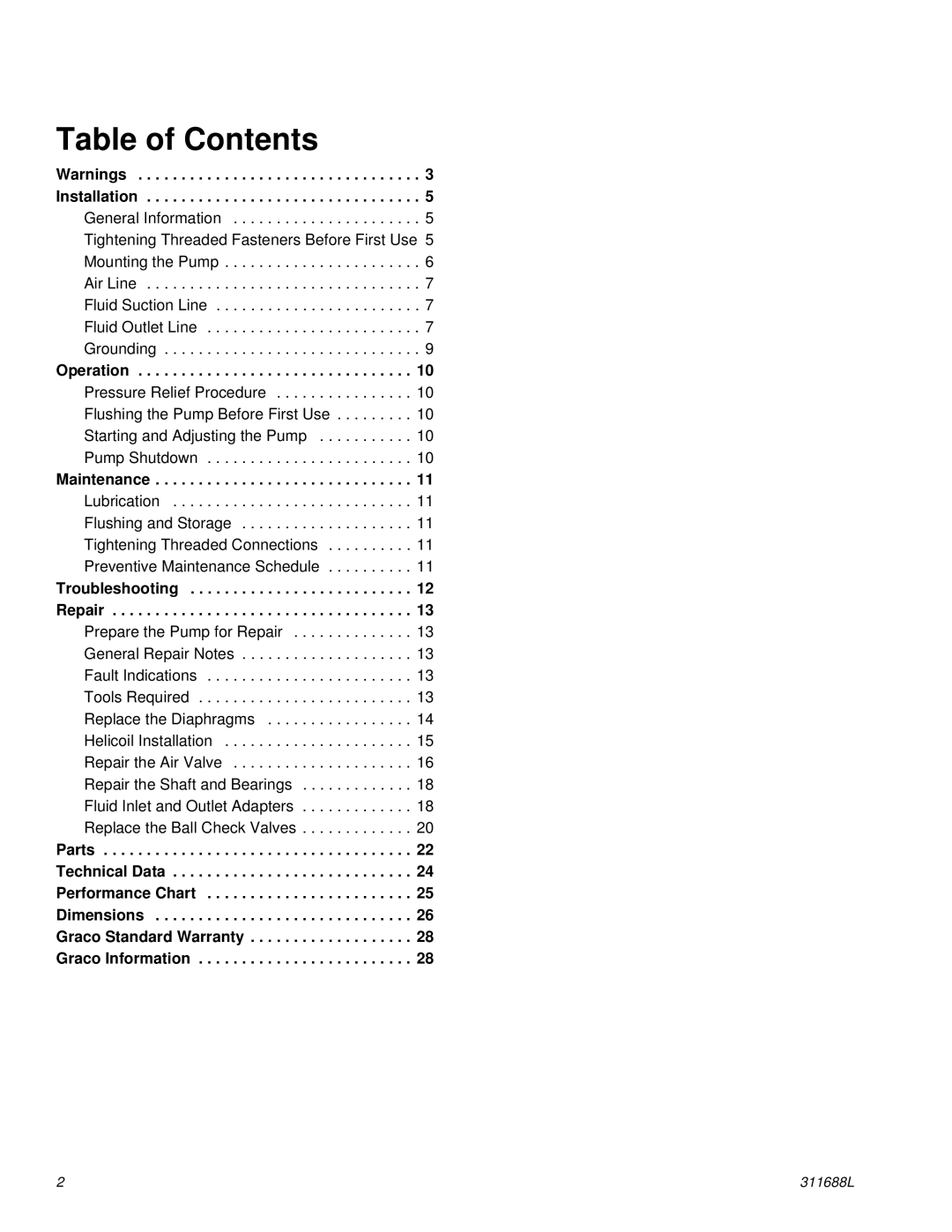 Graco 311688L important safety instructions Table of Contents 