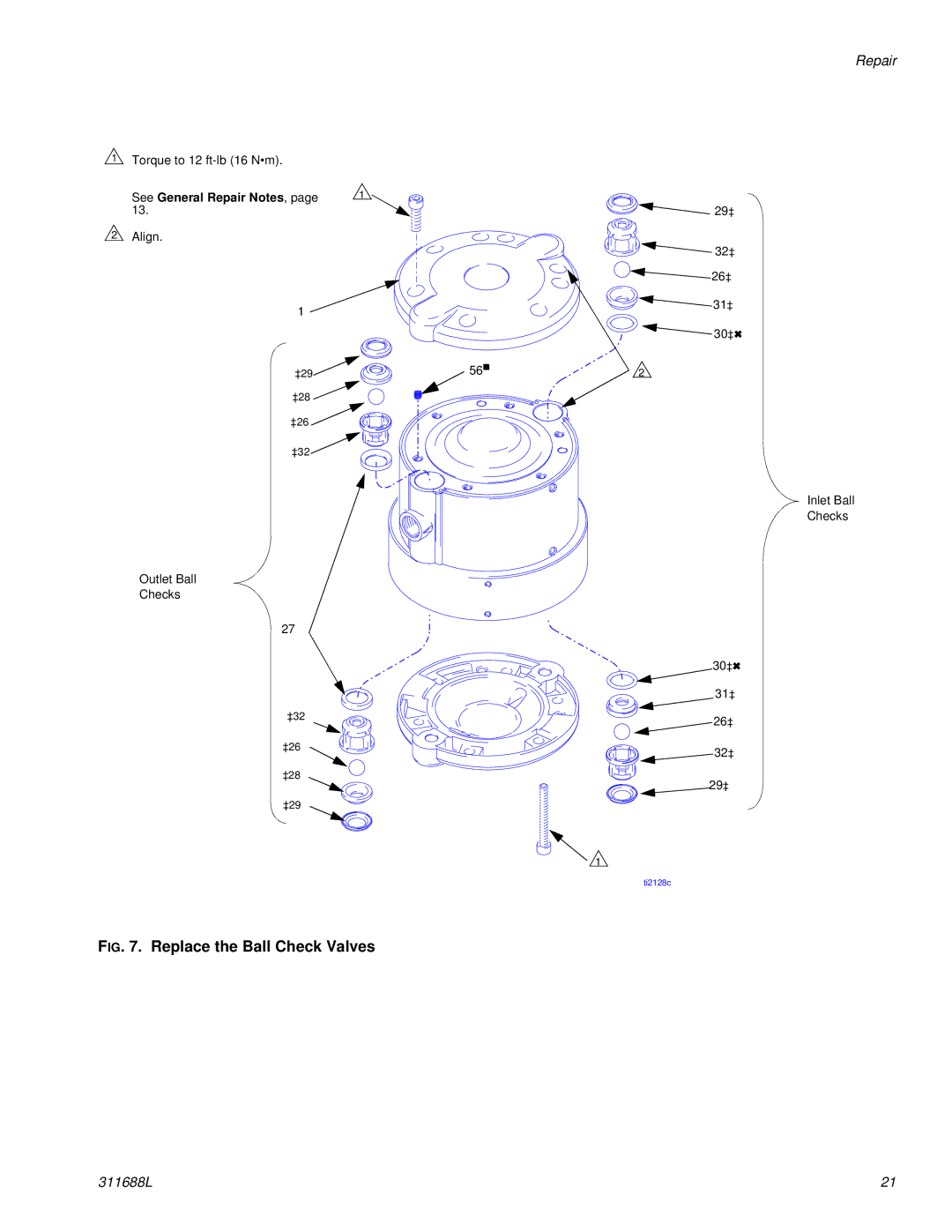 Graco 311688L important safety instructions Replace the Ball Check Valves 