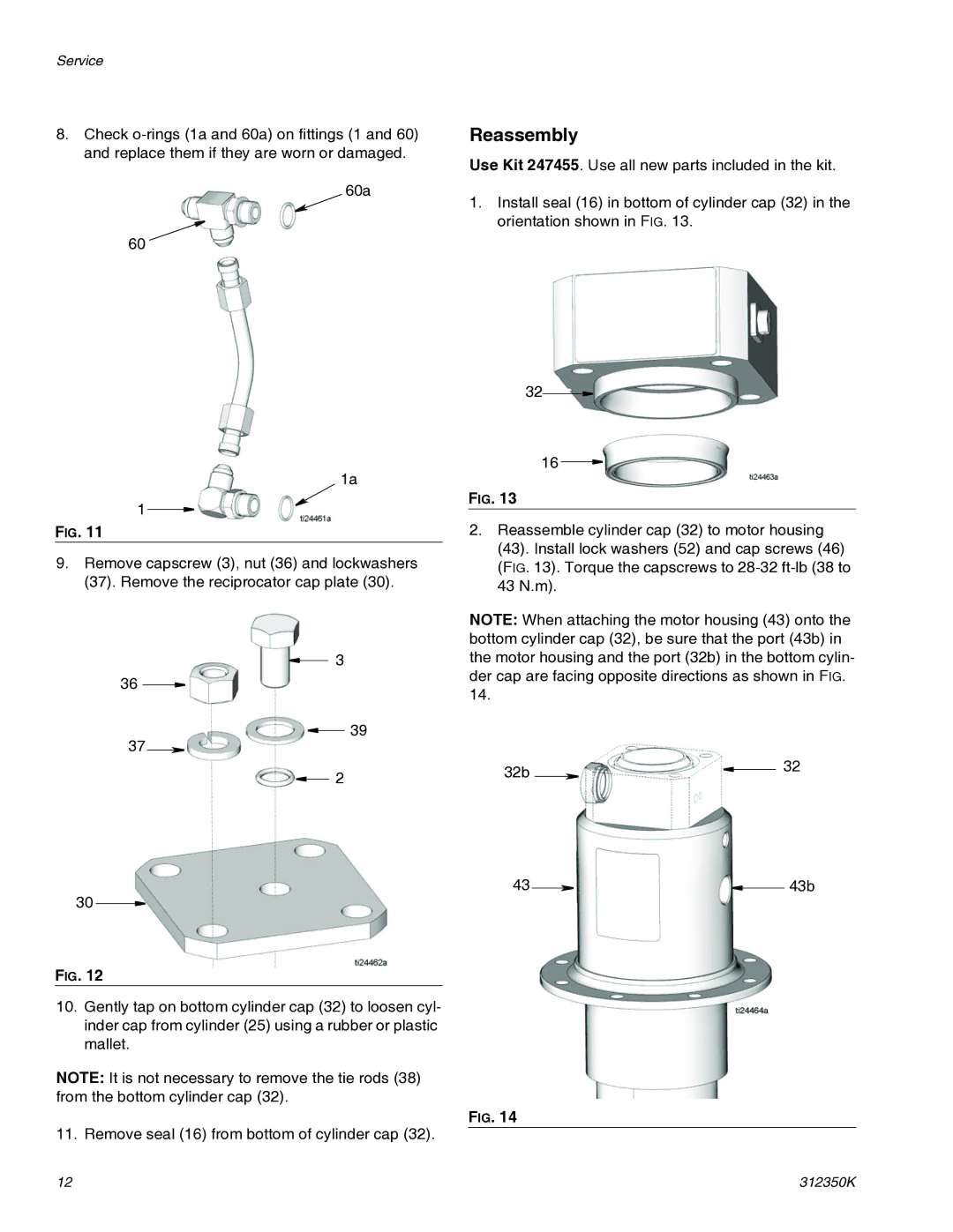 Graco 312350K important safety instructions Reassembly 