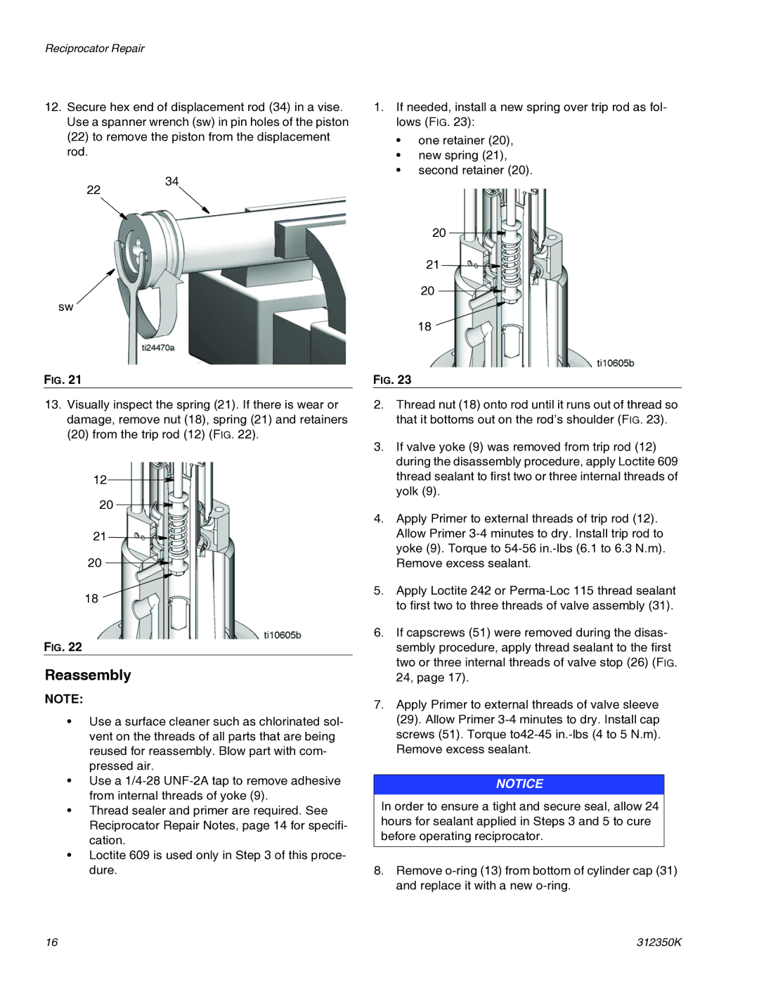 Graco 312350K important safety instructions Reassembly 