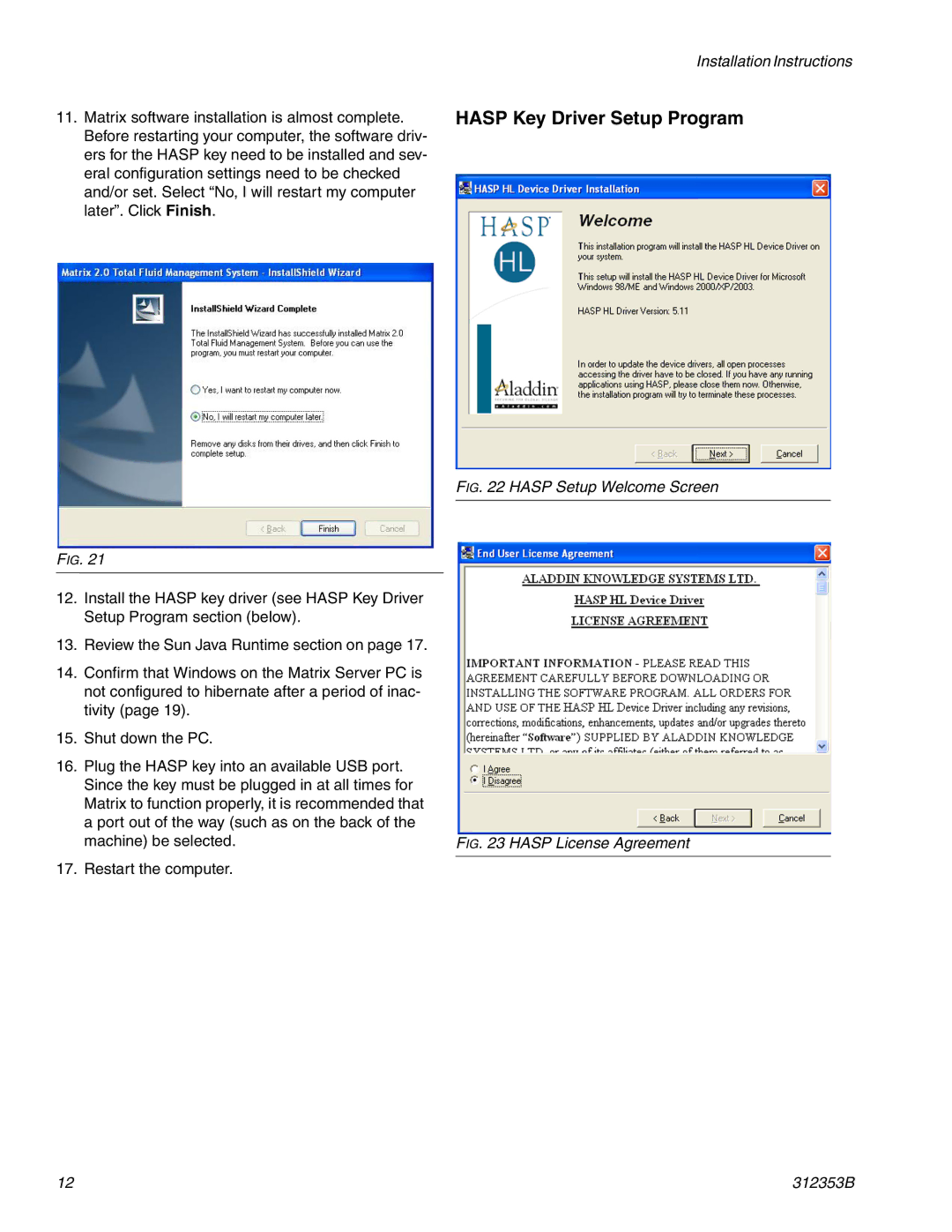 Graco 312353B instruction manual Hasp Key Driver Setup Program, Hasp Setup Welcome Screen 