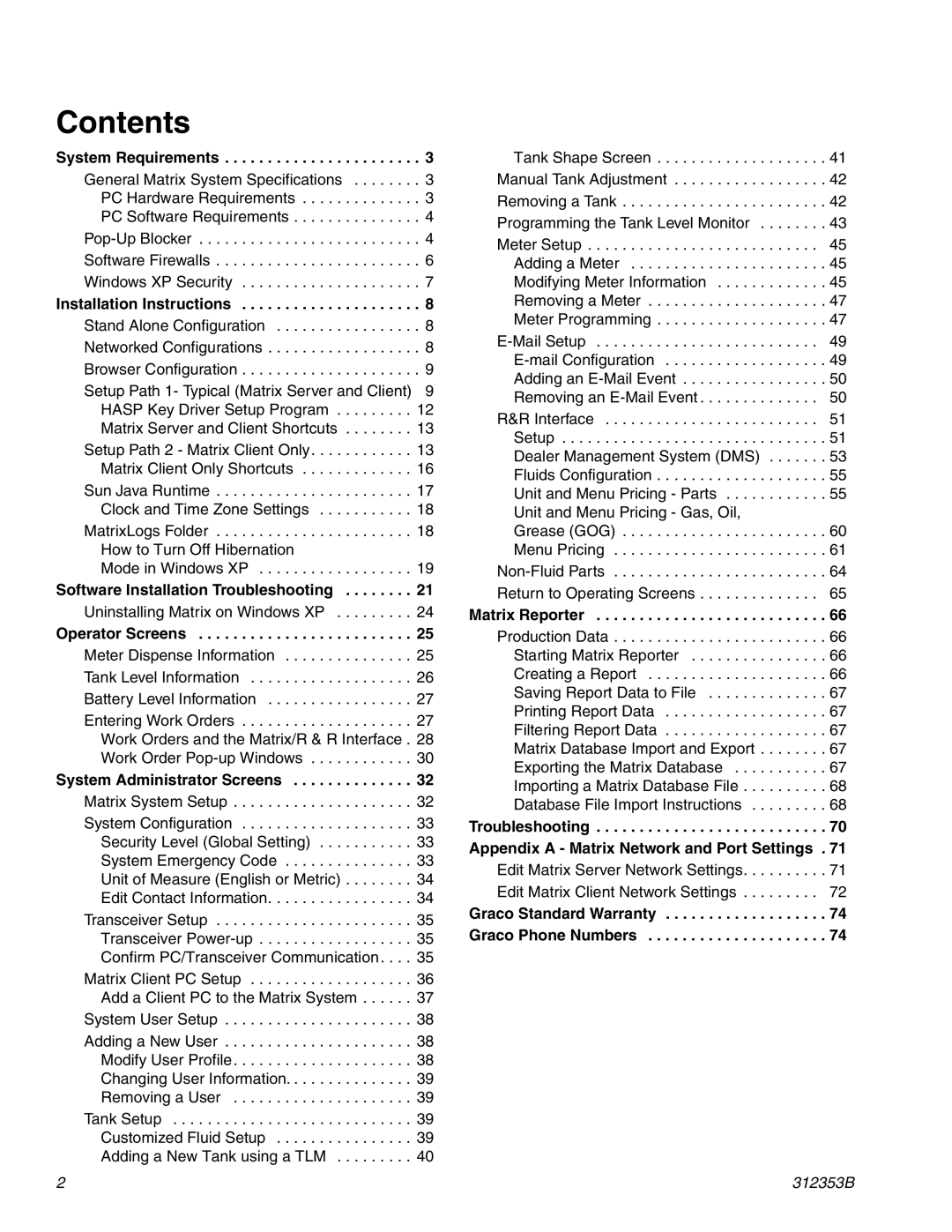 Graco 312353B instruction manual Contents 