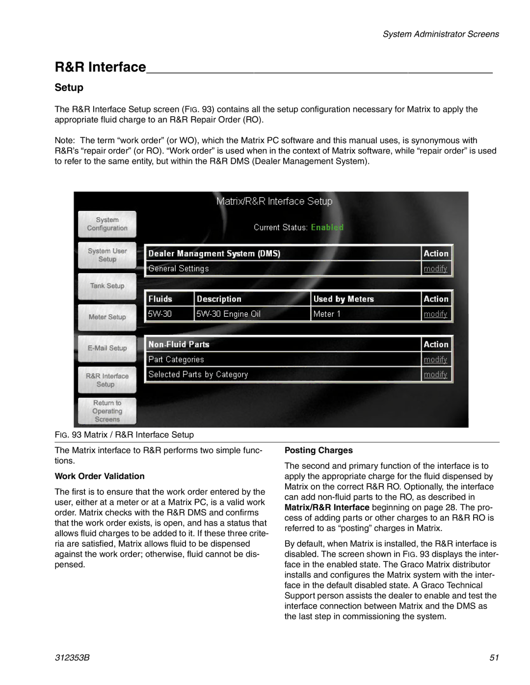 Graco 312353B instruction manual Interface, Setup, Posting Charges 