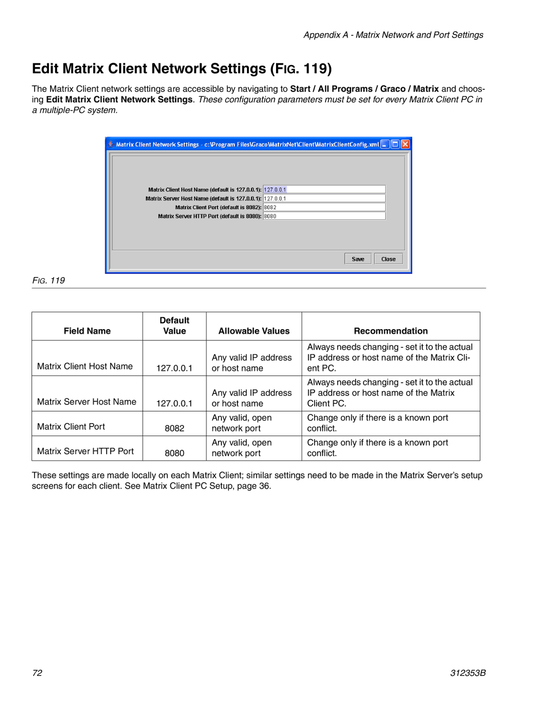 Graco 312353B instruction manual Edit Matrix Client Network Settings FIG 