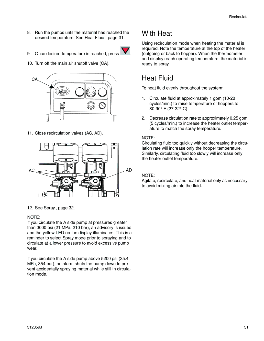 Graco 312359J important safety instructions With Heat, Heat Fluid 