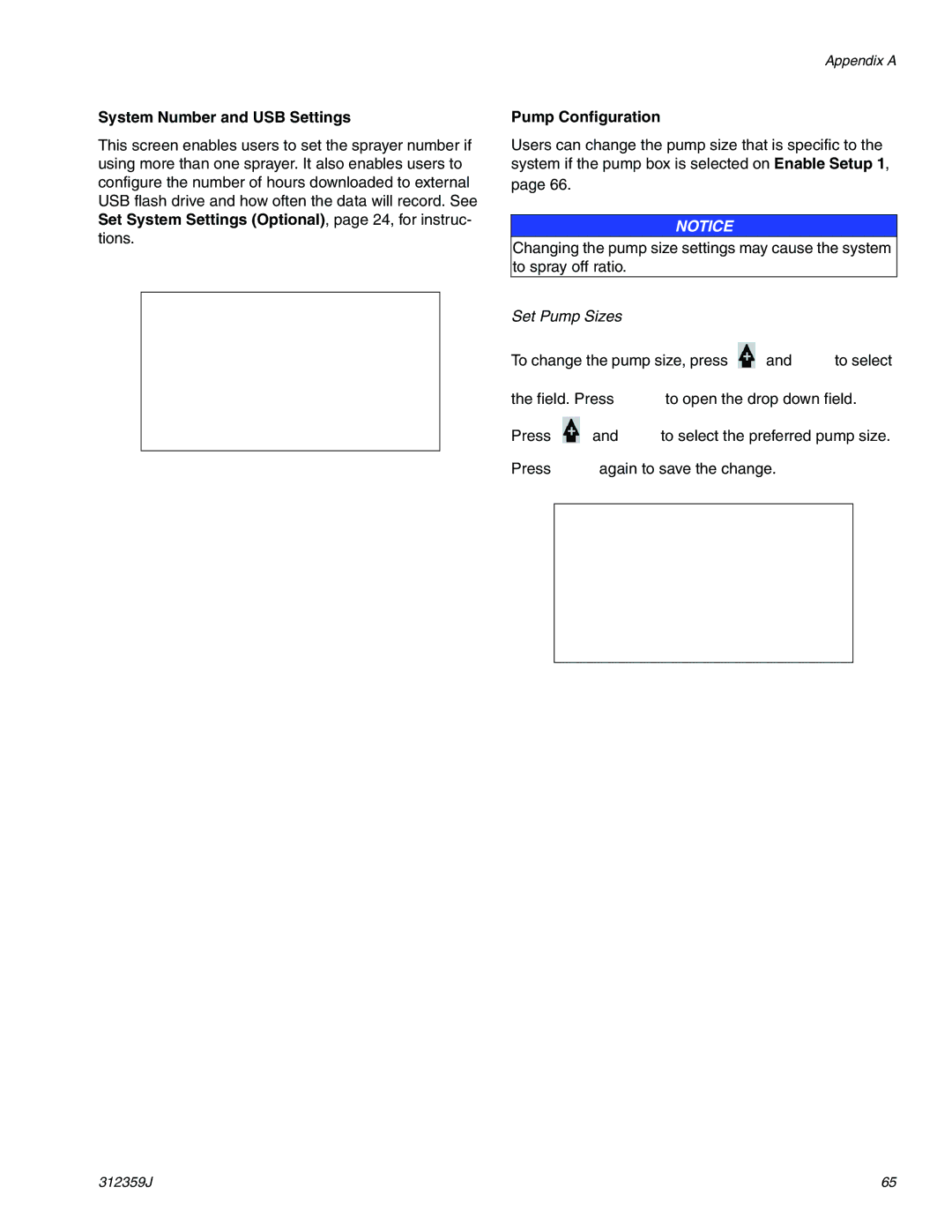 Graco 312359J important safety instructions System Number and USB Settings, Pump Configuration 