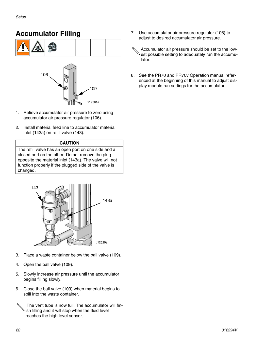 Graco 312394V important safety instructions Accumulator Filling 