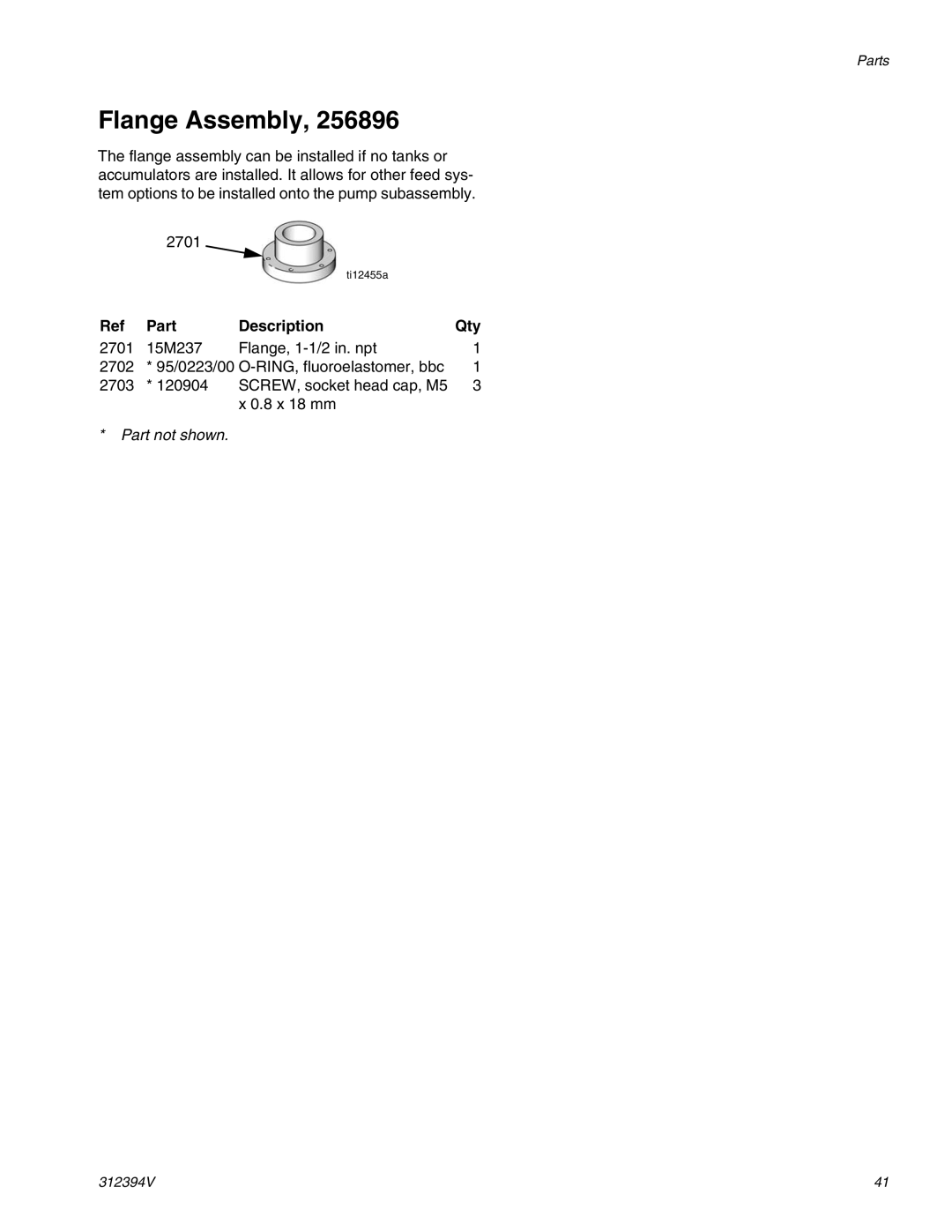 Graco 312394V important safety instructions Flange Assembly 